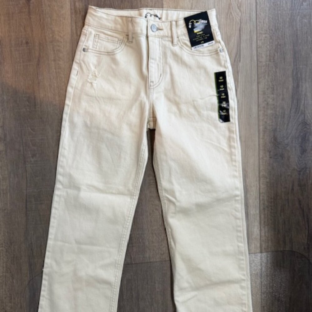 NEW Art Class Beige Jeans Sz. 12 Baggy  5 Pocket Distressed